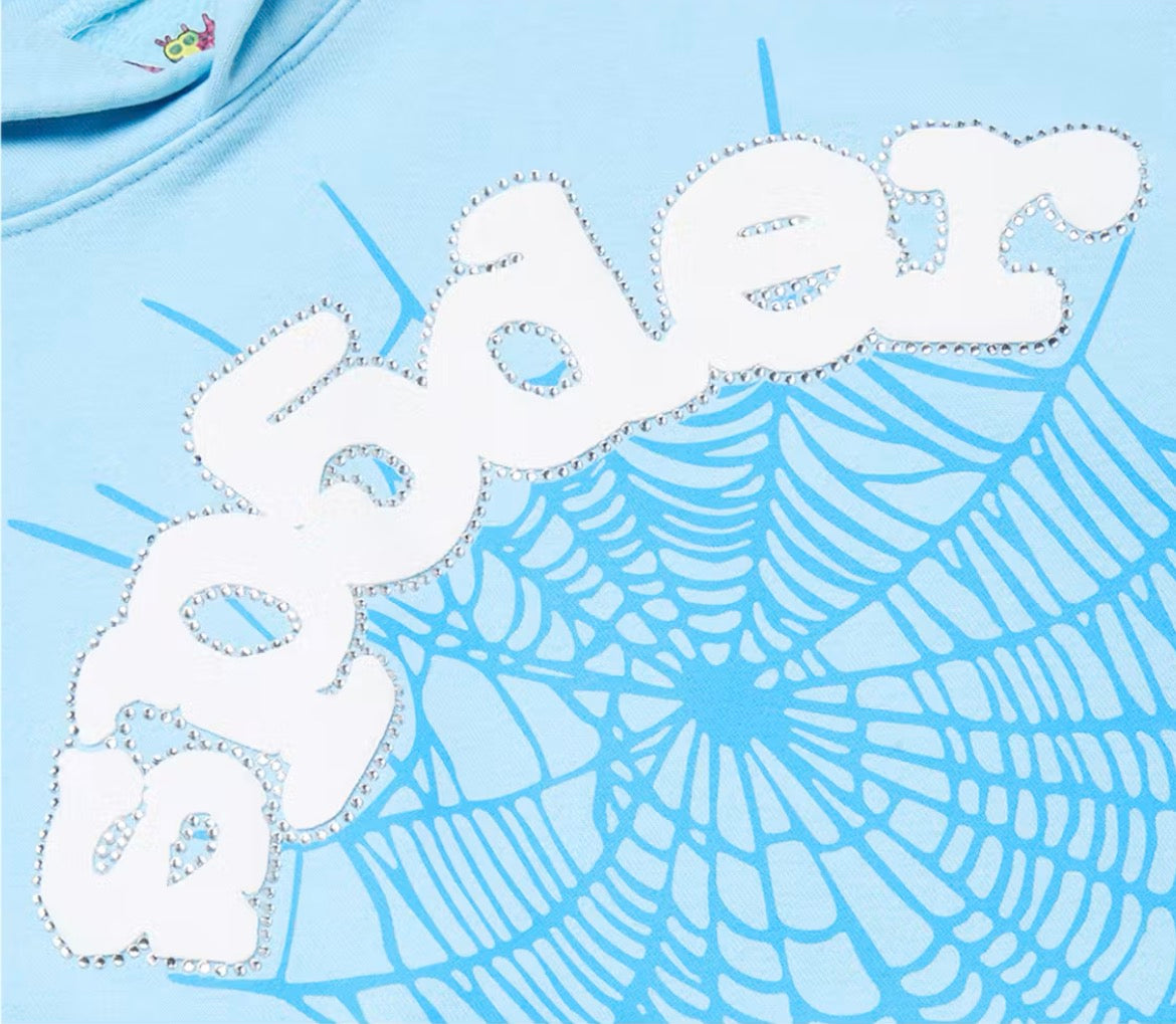 Sp5der OG Web Hoodie Sky Blue